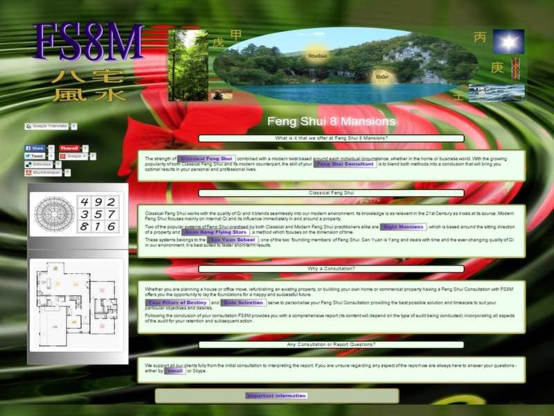 feng shui 8 mansions website screenshot