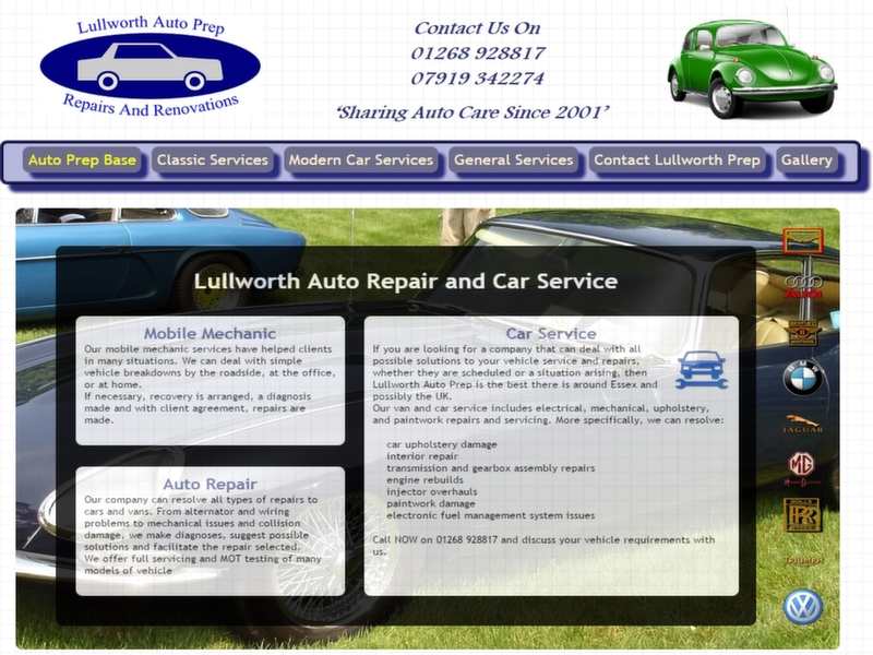 auto preparation website screenshot