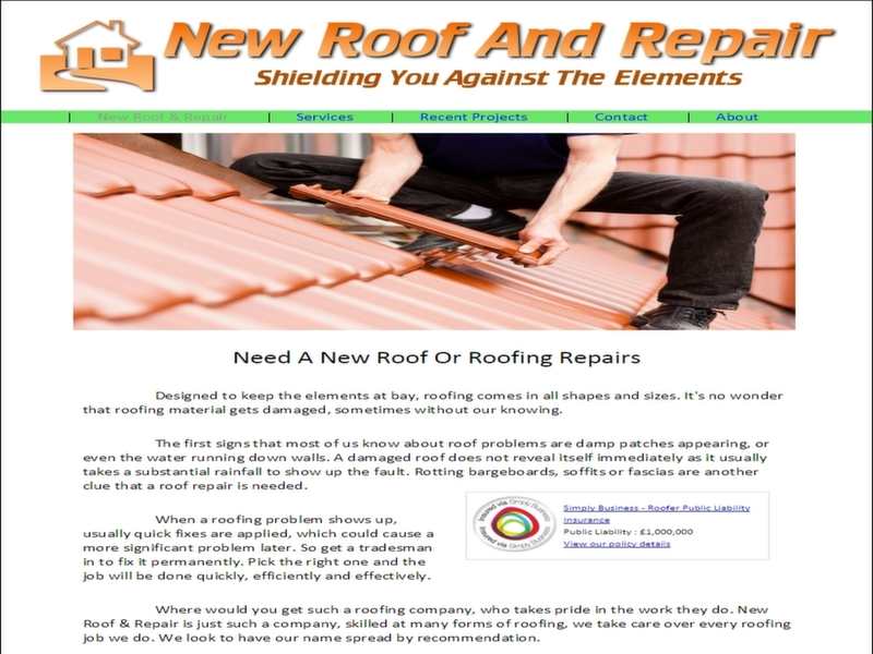 roofing contractor website screenshot